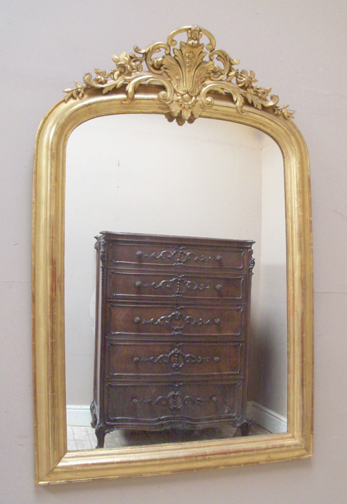 antique french crested mirror